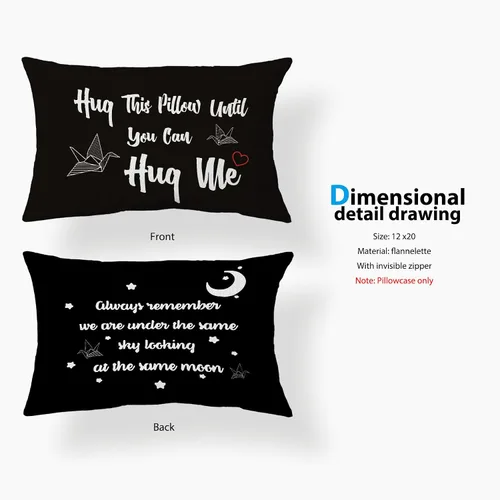 Miniatura 6 de Hug This Pillow Until You Can - Funda de almohada reversible de 12 x 20 pulgadas, decoración del hogar, regalos de relación a larga distancia