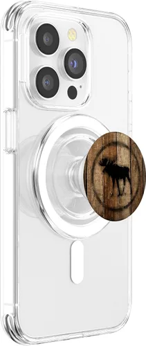 Miniatura 3 de PopGrip PopSockets de alce negro con borde: agarre intercambiable para teléfonos y tabletas PopSockets MagSafe PopGrip para iPhone