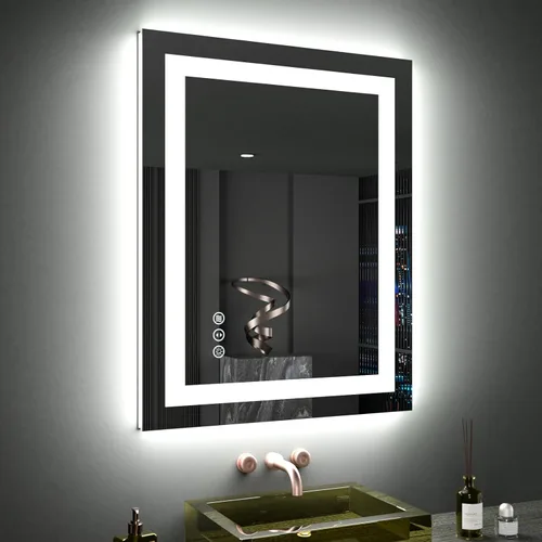 Miniatura 13 de LOAAO Espejo de Baño LED de 40"X32" con Luces, Antivaho, Regulable, Retroiluminación RGB + Iluminación Frontal, Espejo de Tocador de Baño