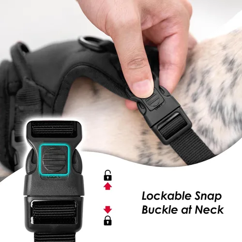 Miniatura 2 de Arnés para perro sin tirones, chaleco para cachorro con clip frontal para perros pequeños, medianos y grandes (negro, XS)