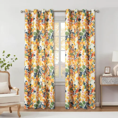 Miniatura 13 de VOGOL - Cortinas Boho, cortinas de ventana con aislamiento térmico y ojales para dormitorio y sala de estar, juego de 2 paneles, 52 x 63 pulgadas