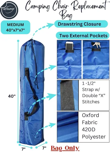 Miniatura 3 de Bolsa de repuesto para silla de camping plegable, silla de campamento portátil, hamaca, esterilla de yoga, paraguas, tiendas de campaña, trípodes