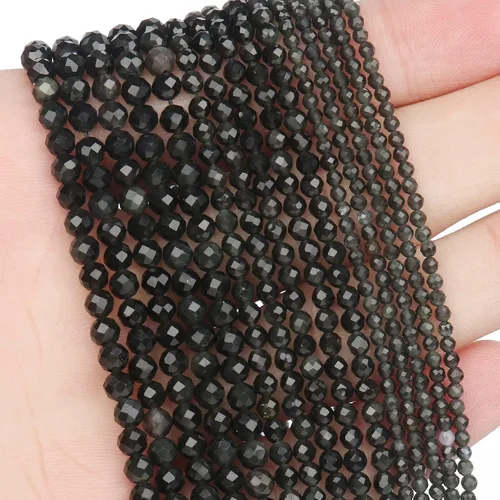 Miniatura 37 de 180 piezas 2mm Cuentas de piedras preciosas de turquesa africana natural facetada redonda suelta para hacer joyas