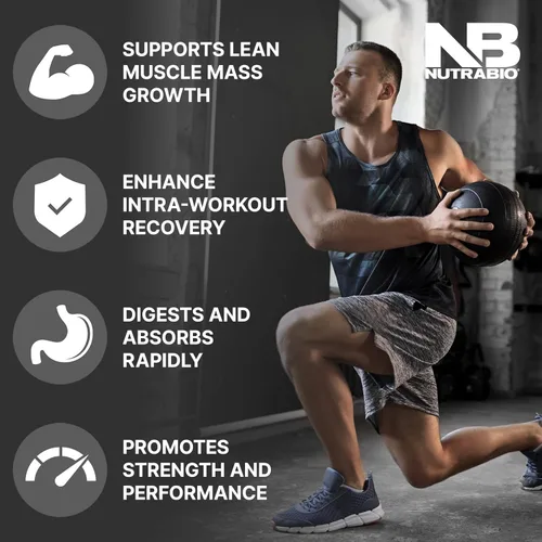 Miniatura 4 de NutraBio Intra Blast BCAA Polvo de Suplemento de Aminoácidos, Mezcla de Electrolitos e Hidratación, Intra, Pre Entrenamiento y Recuperación