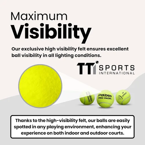 Miniatura 4 de Palbea PRO Padel Balls. 6/12/24 Tubes of 3 Padel Tennis Balls FIP Approved. Paddle Balls Made of HV Felt for Training and Tournament. Suitable for