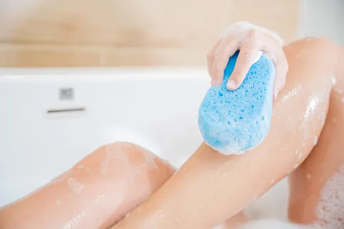 Miniatura 5 de Esponja corporal para baño y ducha para mujer, hombre, niños, paquete de 4 unidades, MR. Esponja energizante de doble cara de baño relajante masaje