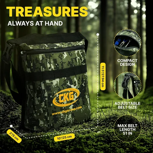 Miniatura 7 de CKG Juego de detección de metales de carbono - pala, pala de mano, herramienta de excavación, bolsa - palas ligeras y duraderas para caza