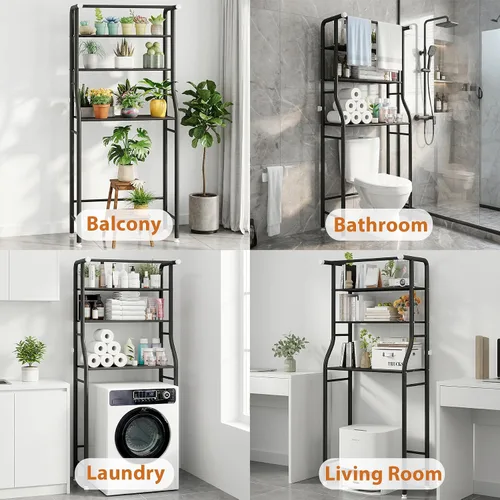 Miniatura 3 de UDEAR Estante de 3 Niveles Sobre el Inodoro, Estante de Baño Ahorrador de Espacio, Organizador de Almacenamiento de Soporte de Esquina, Accesorios