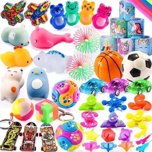 57 piezas de cofre del tesoro para niños pequeños premios recuerdos de fiesta para niños 8-12 4-8 3-5 recompensas, caja del tesoro juguetes para