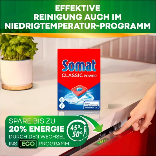 Miniatura 8 de Somat Classic Power Dishwasher Tabs (172 Tabs), Dish Rinse Tabs with Grease Dissolving Power for Powerful Cleaning, Rinse Tablets for Radiantly