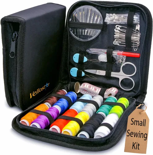 Miniatura 15 de Kit de costura para adultos con suministros y accesorios de costura, kit de costura a mano básico para pequeñas reparaciones, kit de costura