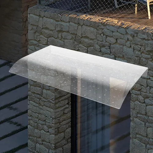 Miniatura 8 de Toldo transparente para puerta, protección UV, refugio de lluvia y nieve, cubierta transparente gruesa, sin mantenimiento, toldo para puerta