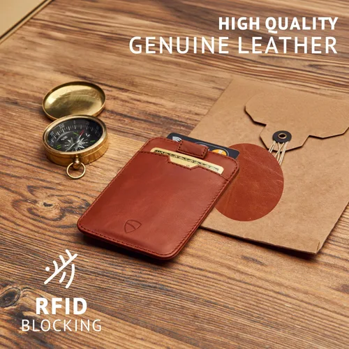 Miniatura 10 de Vaultskin CHELSEA - Cartera de piel delgada con bloqueo RFID para hombre, tarjetero minimalista con bolsillo frontal