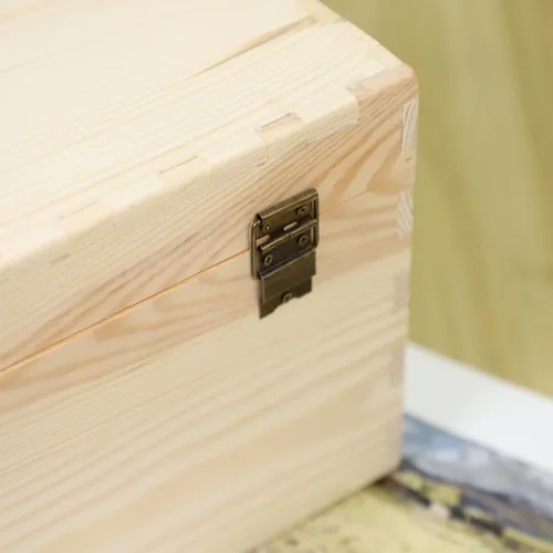 Miniatura 7 de JJSQ Caja Grande de Almacenamiento de Madera con Tapa con Bisagras Rectangular Sin Terminar Sin Pintar Caja de Madera para Almacenamiento de 13.8 x