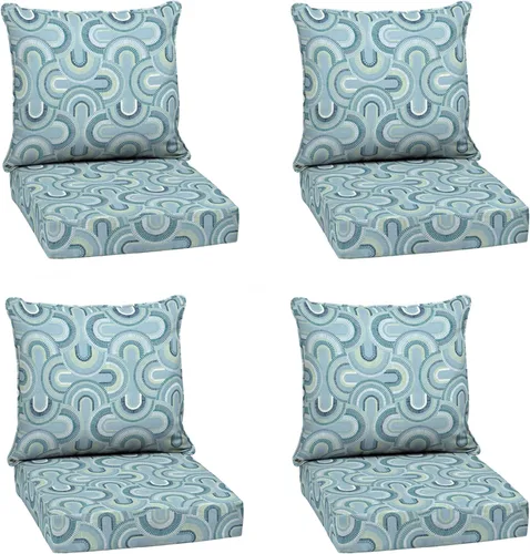 Miniatura 90 de Arden Outdoor Deep Seat Cushion Set, 24 x 24 pulgadas, Cojín para patio resistente al clima, a la lluvia y a la decoloración para silla, sofá y sofá