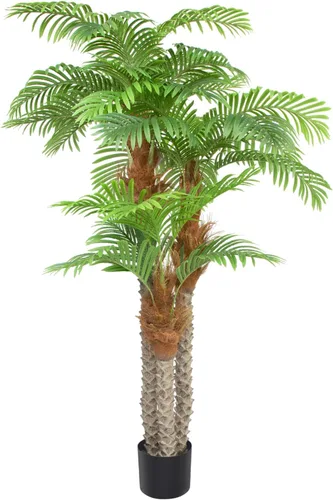 Miniatura 14 de Artificial Palm Tree, ANTING 5FT Tall Faux Palm Tree with Black Base Pot, Artificial Plants with Lifelike Leaves for Outdoor Indoor Home Living Room