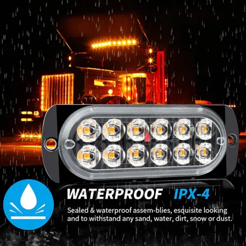 Miniatura 3 de Barra de luz estroboscópica intermitente de advertencia de peligro de emergencia de 12 LED, ultra delgada, para vehículos todoterreno, ATV