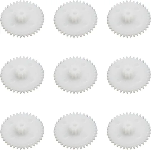 Miniatura 8 de Bettomshin 10 unids engranaje de plástico 44102B 0.5 módulo polea eje de correa robot RC motor mano DIY piezas mecánicas kit blanco