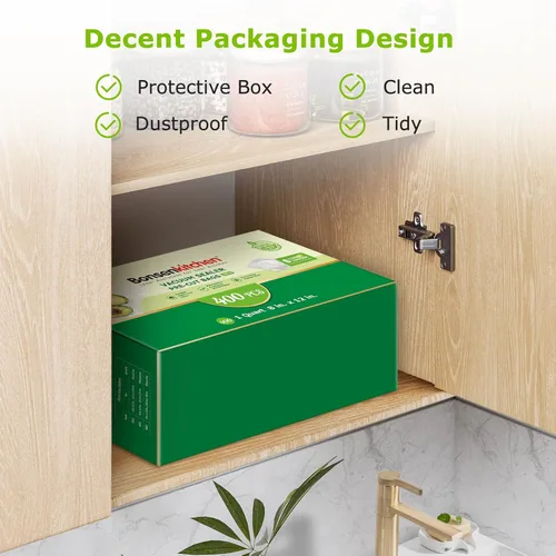 Miniatura 5 de Bonsenkitchen Bolsas Selladoras al Vacío, 400 Bolsas de Sellado de Alimentos Precortadas Tamaño Cuarto de Galón 8" x 12", Grado Comercial, Sin BPA
