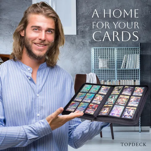 Miniatura 7 de TopDeck 200 TopLoader Binder - Carpeta álbum de 9 bolsillos para tarjetas - Fundas de almacenamiento seguro TCG - Compatible con Yugioh, Magic the