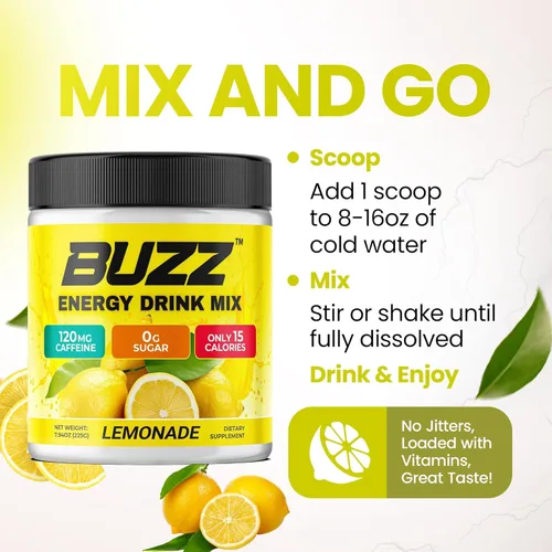 Miniatura 5 de Polvo de Bebida Energética Morning Buzz - Impulso de Energía - Energía Sin Azúcar con Antioxidantes - Patada Matinal y Producto de Resistencia