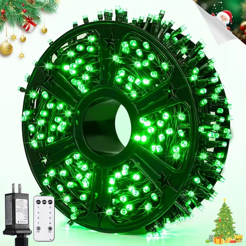 Miniatura 12 de JMEXSUSS 500 luces LED azules de Navidad al aire libre, 173 pies, 8 modos, tira de luces de Navidad, impermeable, luz LED azul para árbol enchufable