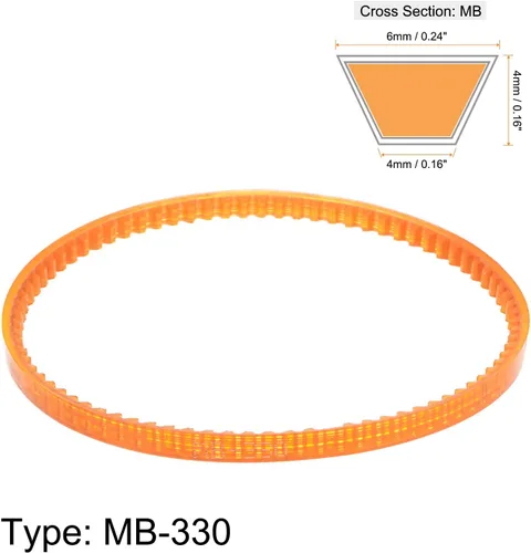 Miniatura 2 de HARFINGTON 2 unids Serie MB Cinturones de máquina de coser estándar MB330 Motor Triángulo V-Belt con un solo diente para máquina de coser eléctrica