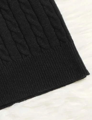 Miniatura 4 de Locachy Chaleco de punto trenzado sin mangas con cuello en V para mujer
