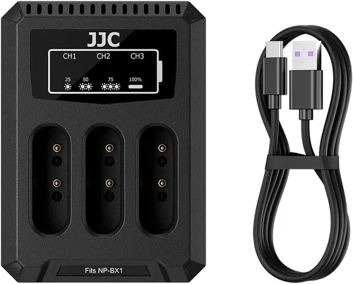 JJC NP-BX1 Cargador de batería USB de doble ranura para Sony ZV-1 ZV1 RX100 VII VI VA V IV III II HX80 HX90 HX90V HX99 HX95 HX350 HX400V HX300 WX500
