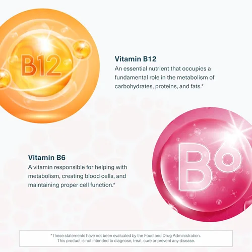 Miniatura 5 de Youtheory Vitamina B12 B6, suplemento diario de energía y apoyo cerebral, sabor líquido a frambuesa, 12 paquetes de 1 oz de una sola porción