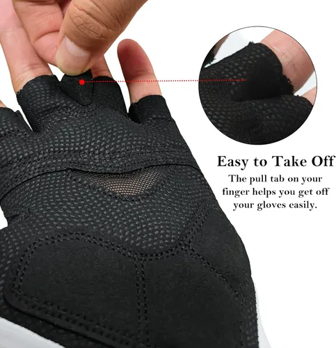 Miniatura 5 de YKYWBIKE Guantes de ciclismo transpirables, guantes deportivos acolchados de medio dedo, guantes de ciclismo antideslizantes, guantes de bicicleta