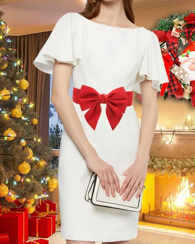 Miniatura 10 de TeeYee Lindo cinturón elástico ancho para mujer, cinturón de lazo elástico para fiesta de Navidad, vestidos casuales a juego para mujer