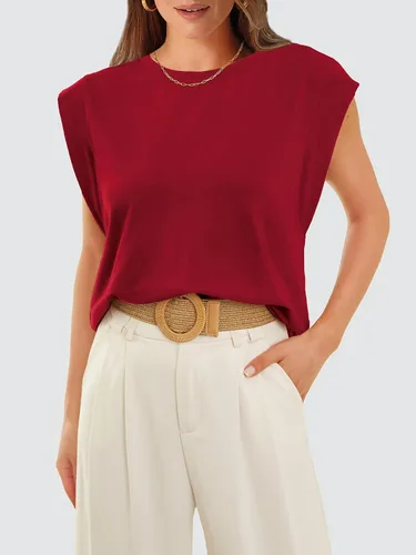 Miniatura 4 de WIHOLL Camisetas de manga casquillo para mujer, camisetas básicas de verano, estilo casual, ajuste holgado, moda 2024