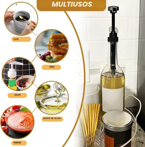 Miniatura 5 de 10 piezas de bomba de jarabe de café dorada, compatible con botellas de 750ml/25.4 Oz, bombas dispensadoras de jarabe excelentes para mezclas