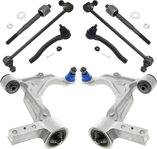 Miniatura 380 de Detroit Axle - Kit de brazos de control de extremo delantero de 8 piezas para Dodge Dakota 00-04, Durango 00-03, 4 brazos de control superior e