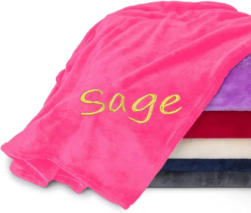 Miniatura 9 de Mantas personalizadas para adultos, manta personalizada con nombre bordado o monograma, funda de manta de forro polar suave para cama y sofá