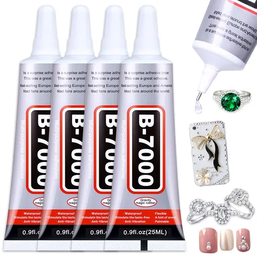 Miniatura 10 de 6 unidades de 0.5 fl oz E8000 Pegamento de diamantes de imitación de joyería E-8000 Transparente Super Pegamento Transparente Adhesivo