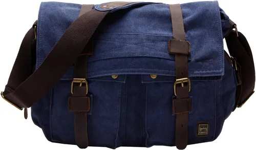Miniatura 13 de Bolso de hombro para hombres, bolso mensajero de lienzo militar clásico de Berchirly, de 13.3–17.3 pulgadas, de regreso a la escuela