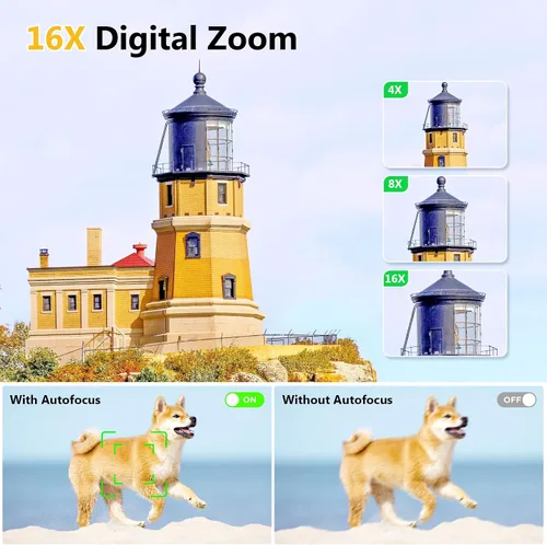 Miniatura 7 de Cámara digital para fotografía – WiFi 4K 75MP Vlogging Cámaras para YouTube, pantalla táctil enfoque automático apuntar y disparar cámara digital