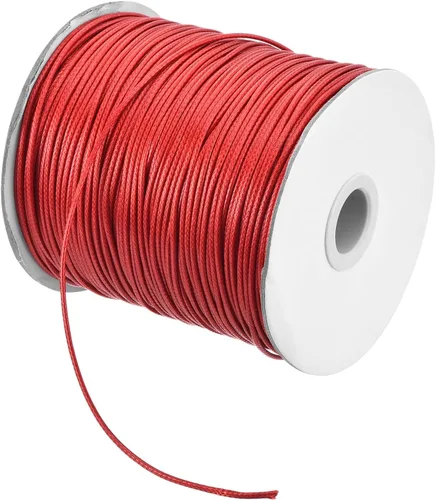 Miniatura 61 de MECCANIXITY Cordón encerado de poliéster encerado de 0.031 in, cuerda de cera de 175 yardas para hacer pulseras, collares, cuentas, joyería y Caqui