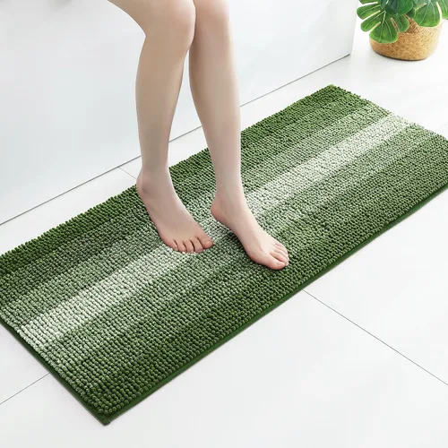 Miniatura 11 de Gibelle Alfombras Azules para Baño, Alfombra de Baño de Chenilla de Lujo, Alfombra Pequeña Antideslizante para Ducha y Alfombras para el Suelo