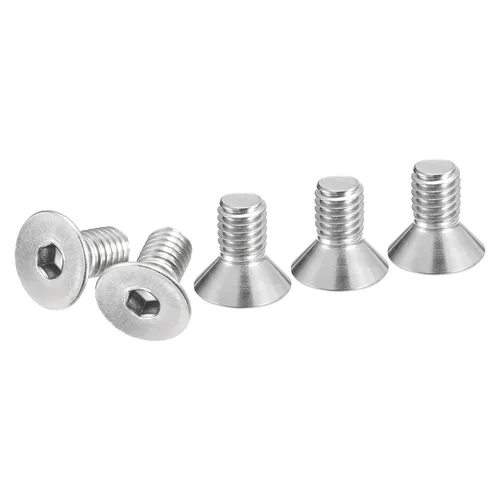 Miniatura 12 de DTGN Tornillos de cabeza plana de 3/8-16 x 5/8 pulgadas, paquete de 10 tornillos de cabeza plana hexagonal de acero inoxidable 304, rosca completa