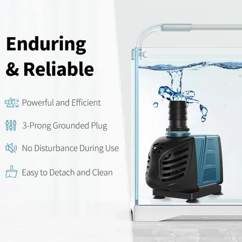 Miniatura 7 de Uniclife Bomba de agua sumergible y en línea de 800 GPH para acuario, 55 W, 8 pies, bomba de retorno silenciosa CA de 120 V con cable