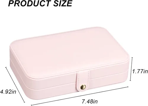 Miniatura 85 de Joyero pequeño, joyero de viaje portátil para mujer, mini organizador de viaje de 2 capas, regalo para mujeres y niñas, negro A