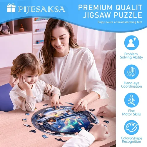 Miniatura 5 de Rompecabezas de madera para adultos, rompecabezas plano con efecto visual 3D, rompecabezas de madera Aurora World para adultos, rompecabezas