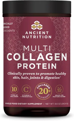 Miniatura 13 de Ancient Nutrition - Péptidos de colágeno en polvo, proteína multi-colágeno, para mujeres y hombres, con vitamina C, probióticos, colágeno