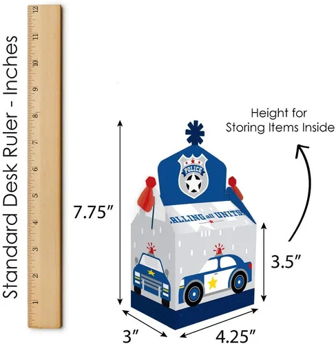 Miniatura 6 de Big Dot of Happiness Calling All Units - Caja de regalo de policía para fiestas de cumpleaños o baby shower, juego de 12