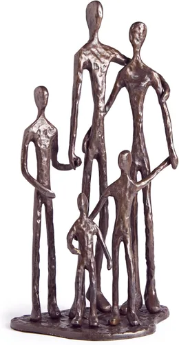 Danya B. Decoración de estantes para el hogar (ZD11021) – Arte de metal fundido en arena escultura de bronce familia de cinco – Forrado con