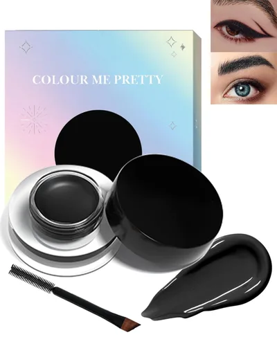 Olla delineador de ojos de gel mate impermeable, gel de cejas color crema de larga duración, pigmentos de alta intensidad a prueba de manchas, para