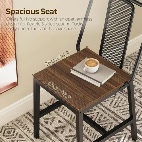Miniatura 7 de YATINEY CY01L4BH - Juego de 4 sillas de comedor de madera, sillas de comedor de granja con soporte trasero, para sala de estar, cocina, nogal oscuro